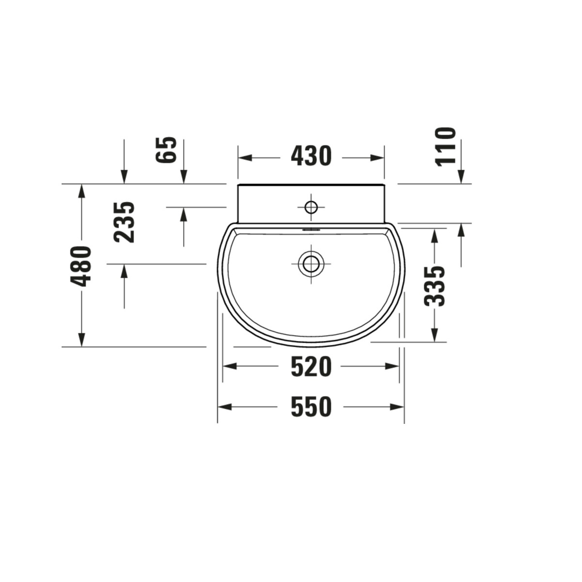 550mm WASHBASIN CLAY TERRA 241155AM00 - Image 2